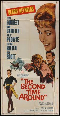 9d873 SECOND TIME AROUND 3sh '61 Debbie Reynolds with gun, Andy Griffith, Juliet Prowse