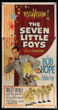 9d881 SEVEN LITTLE FOYS 3sh '55 Bob Hope performing on stage with his seven kids in wacky outfits!