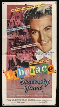 9d885 SINCERELY YOURS 3sh '55 famous pianist Liberace brings a crescendo of love to empty lives!