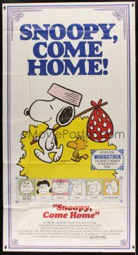 9d892 SNOOPY COME HOME 3sh '72 Peanuts, Charlie Brown, great Schulz art of Snoopy & Woodstock!