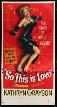 9d894 SO THIS IS LOVE 3sh '53 sexy artwork of Kathryn Grayson as shimmy dancer Grace Moore!