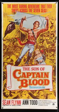 9d901 SON OF CAPTAIN BLOOD 3sh '63 giant full-length image of barechested pirate Sean Flynn!