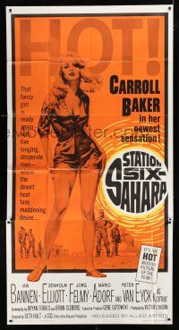 9d909 STATION SIX-SAHARA 3sh '64 super sexy Carroll Baker is alone with five men in the desert!