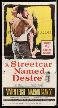9d917 STREETCAR NAMED DESIRE 3sh R58 Marlon Brando, Vivien Leigh, Elia Kazan classic!