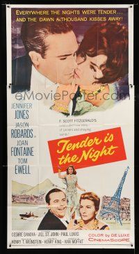 9d931 TENDER IS THE NIGHT 3sh '61 romantic close up of Jennifer Jones & Jason Robards Jr.!
