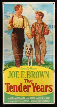 9d932 TENDER YEARS 3sh '48 minister Joe E. Brown hand-in-hand with son & cool Boxer fighting dog!