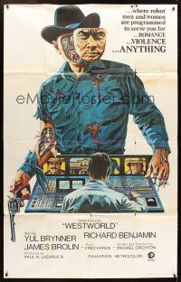 9d974 WESTWORLD INCOMPLETE int'l 3sh '73 Michael Crichton, art of cyborg Yul Brynner by Neal Adams!