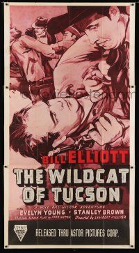9d985 WILDCAT OF TUCSON 3sh R40s super close up art of brawling Bill Elliot as Wild Bill Hickok!