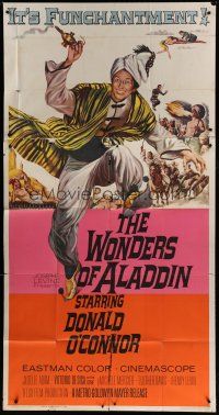9d989 WONDERS OF ALADDIN 3sh '61 Mario Bava's Le Meraviglie di Aladino, art of Donald O'Connor!