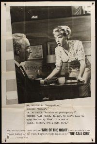 9d029 GIRL OF THE NIGHT 40x60 '60 prostitute Anne Francis confronting Lloyd Nolan at diner!