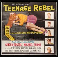 9d223 TEENAGE REBEL 6sh '56 Michael Rennie sends daughter to mom Ginger Rogers so he can have fun!