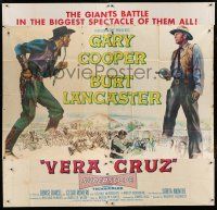 9d228 VERA CRUZ 6sh '55 great full-length artwork of cowboys Gary Cooper & Burt Lancaster!