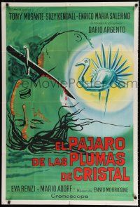 9d114 BIRD WITH THE CRYSTAL PLUMAGE Argentinean '70 Dario Argento, great horror artwork!