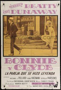9d115 BONNIE & CLYDE Argentinean '67 cool different image of Warren Beatty & Faye Dunaway!