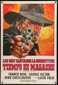 9d117 BRUTE & THE BEAST Argentinean '66 Lucio Fulci, cool art of Franco Nero pointing gun!