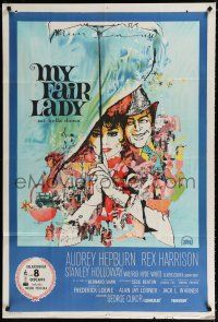 9d145 MY FAIR LADY Argentinean R60s classic art of Audrey Hepburn & Rex Harrison by Bob Peak!