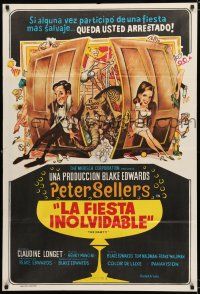 9d149 PARTY Argentinean '68 Peter Sellers, Claudine Longet, Blake Edwards, great different art!