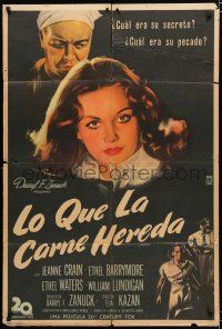 9d150 PINKY Argentinean '49 Elia Kazan, Jeanne Crain passes for white, cool different artwork!