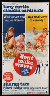 9d002 DON'T MAKE WAVES Aust 3sh '67 Tony Curtis with super sexy Sharon Tate & Claudia Cardinale!