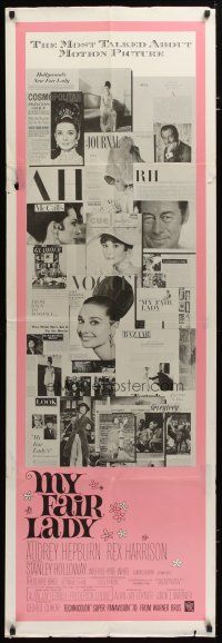 9d092 MY FAIR LADY door panel '64 cool different montage of Audrey Hepburn magazine articles!