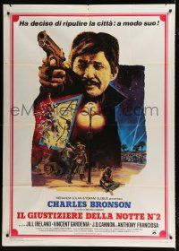 9d297 DEATH WISH II Italian 1p '82 different art of Charles Bronson pointing gun by Graves!