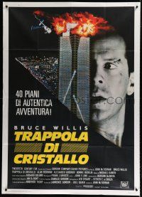 9d301 DIE HARD Italian 1p '88 cop Bruce Willis is up against twelve terrorists, crime classic!