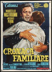 9d307 FAMILY DIARY Italian 1p '63 Cronaca familiare, close up art of Marcello Mastroianni!