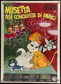 9d315 GAY PURR-EE Italian 1p '63 great Rodolfo Gasparri artwork of cartoon cats!