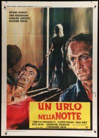 9d357 NINE GUESTS FOR A CRIME Italian 1p '77 Morini art of Arthur Kennedy witnessing murder!