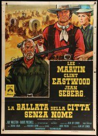 9d361 PAINT YOUR WAGON Italian 1p '70 Colizzi art of Clint Eastwood, Lee Marvin & Jean Seberg!