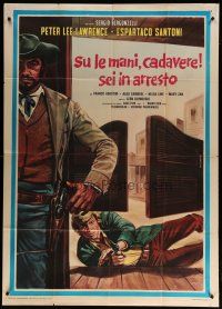 9d370 RAISE YOUR HANDS DEAD MAN YOU'RE UNDER ARREST Italian 1p '71 cool spaghetti western art!