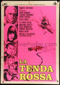 9d372 RED TENT Italian 1p R70s different art of Sean Connery, Claudia Cardinale & top stars!