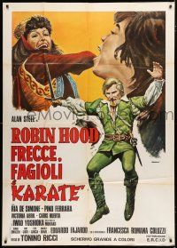9d376 ROBIN HOOD FRECCE, FAGIOLI E KARATE Italian 1p '76 kung fu & swashbuckler art by Originario!