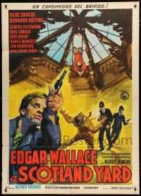 9d388 SQUEAKER Italian 1p '64 from Edgar Wallace novel, cool art of Klaus Kinski with gun!