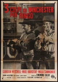 9d395 THREE GRAVES FOR A WINCHESTER Italian 1p '66 Mitchell, Mickey Hargitay, spaghetti western!
