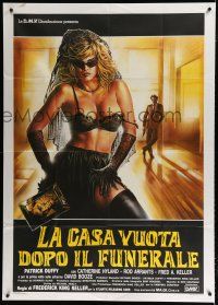 9d398 VAMPING Italian 1p '86 artwork of sexy near-naked woman + guy with gun by Enzo Sciotti!
