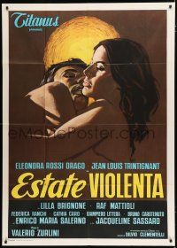 9d400 VIOLENT SUMMER Italian 1p '59 sexy Maro art of Jean-Louis Trintignant & Eleonora Rossi Drago