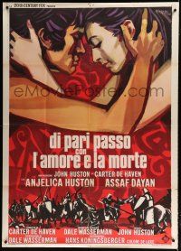 9d404 WALK WITH LOVE & DEATH Italian 1p '69 John Huston, best different Manfredo romantic art!