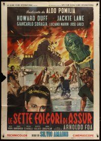9d405 WAR GODS OF BABYLON Italian 1p '63 cool different epic artwork by Enzo Nistri!