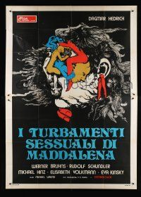 9d234 BEYOND THE DARKNESS Italian 2p '75 wild different horror art by Paolo Sestito!