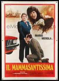 9d236 BIG MAMMA Italian 2p '79 cool Crovato art of Mafia boss & screaming woman!