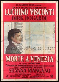 9d241 DEATH IN VENICE Italian 2p '71 Luchino Visconti's Morte a Venezia, Bogarde, Rieti artwork!