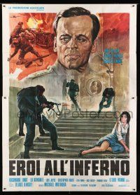 9d251 HEROES IN HELL Italian 2p '74 Joe D'Amato's Eroi all'inferno, art of Klaus Kinski in WWII!