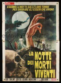 9d261 NIGHT OF THE LIVING DEAD Italian 2p '70 cool different Ciriello art of zombies in graveyard!