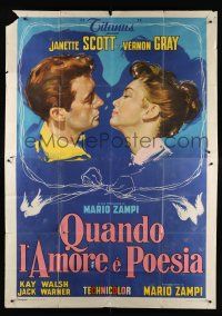 9d263 NOW & FOREVER Italian 2p '56 wonderful art of young lovers who elope!
