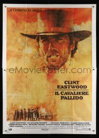 9d265 PALE RIDER Italian 2p '85 great artwork of cowboy Clint Eastwood by C. Michael Dudash!