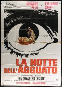 9d271 STALKING MOON Italian 2p '68 Gregory Peck, cool different eyeball artwork!