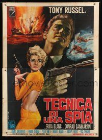 9d273 TARGET GOLD SEVEN Italian 2p '66 cool Tarantelli art of spy Tony Russell & sexy Erika Blanc!