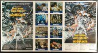 9d078 MOONRAKER 1-stop poster '79 great different artwork of Roger Moore as James Bond!