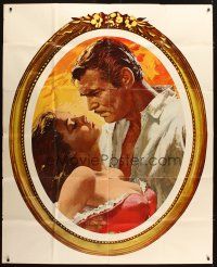 9d045 GONE WITH THE WIND special 50x62 R68 art of Clark Gable & Vivien Leigh by Howard Terpning!